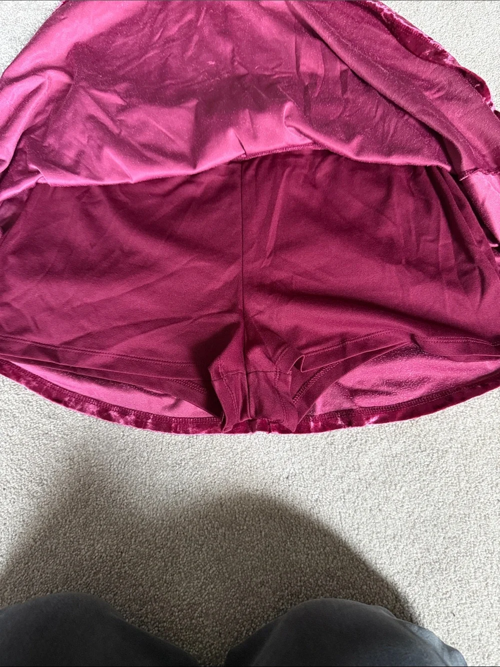 Justice Crushed Velvet Skort in Magenta